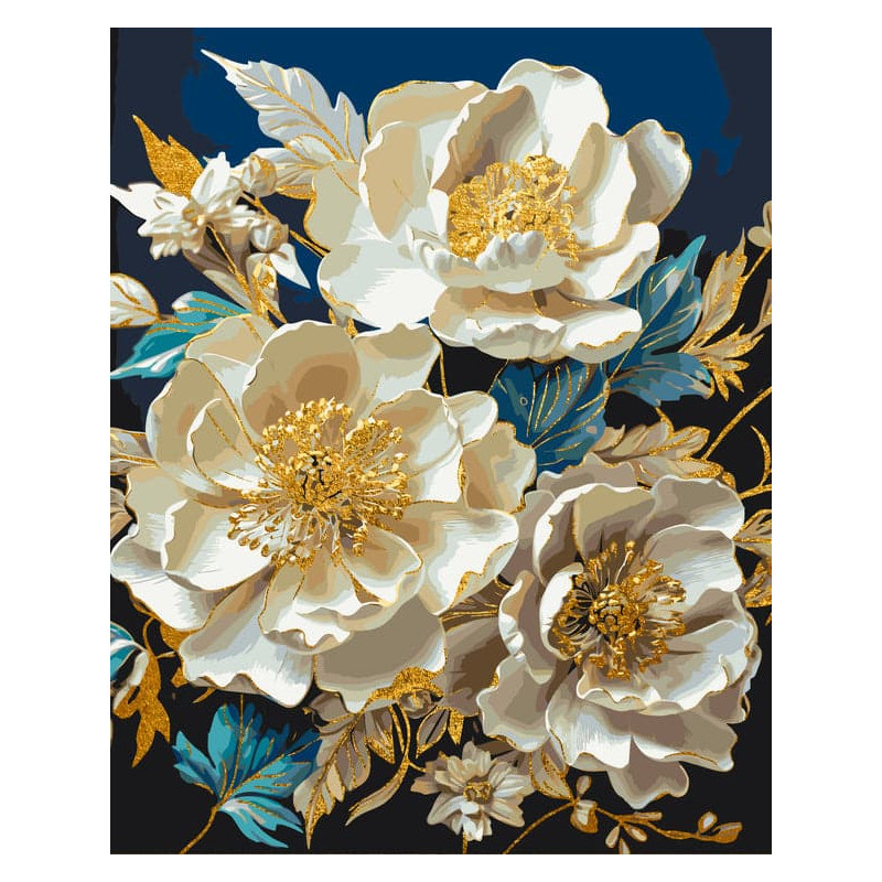 Pictura pe numere 40x50 cm, flori maiestuase