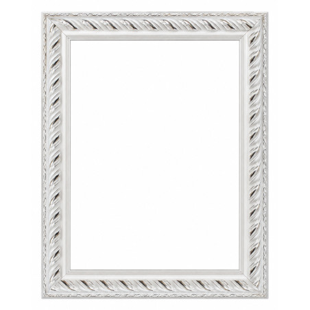 Ramă din lemn albă cu inserții aurii 40×50 cm pentru pânze pe șasiu