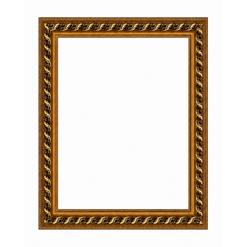 Ramă din lemn maro cu inserții aurii 40×50 cm...