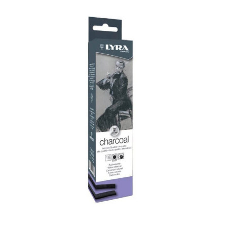 Set 15 cărbuni naturali pentru desen 5–6 mm Lyra