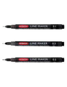 Set 3 linere negre Derwent 0.1, 0.3, 0.5 mm 2