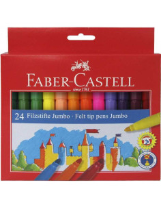 Set 24 carioci Jumbo Faber-Castell culori intense
