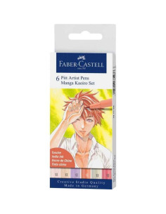 Set 6 linere Pitt Artist Pen Manga Kaoiro Faber-Castell