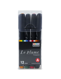 Set 12 markere brush pen Marvy culori vibrante