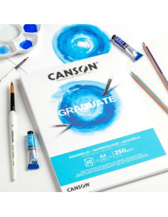 Bloc acuarelă A4 Canson Graduate Aquarelle 250g/mp 20 file