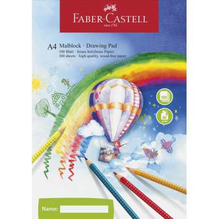 Bloc de desen A4 100g/mp 100 file Faber-Castell