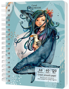 Sketchbook A6 120g/mp 60 file Coral Drasca