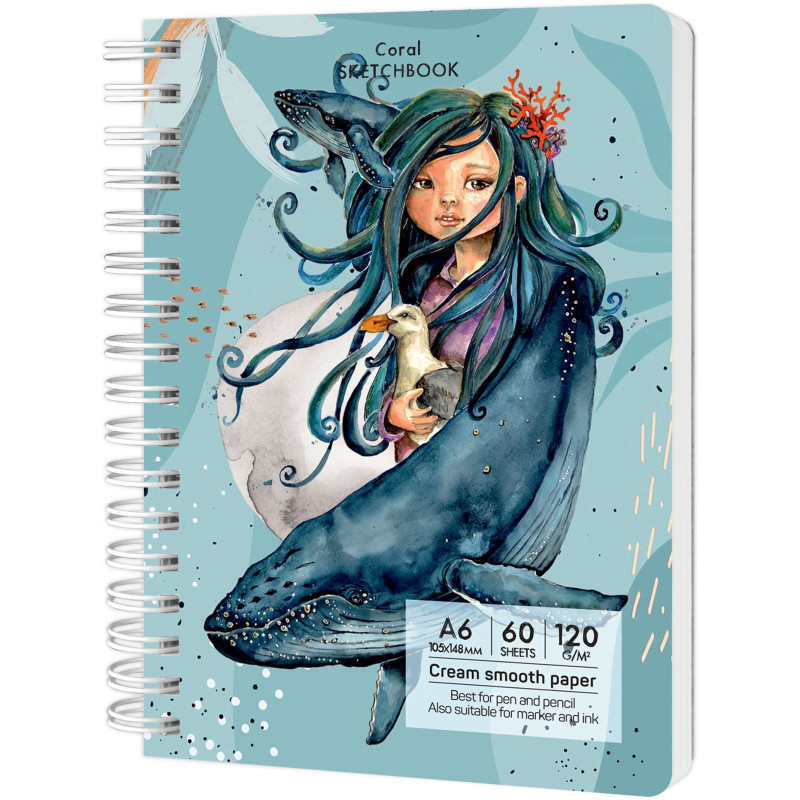 Sketchbook A6 120g/mp 60 file Coral Drasca