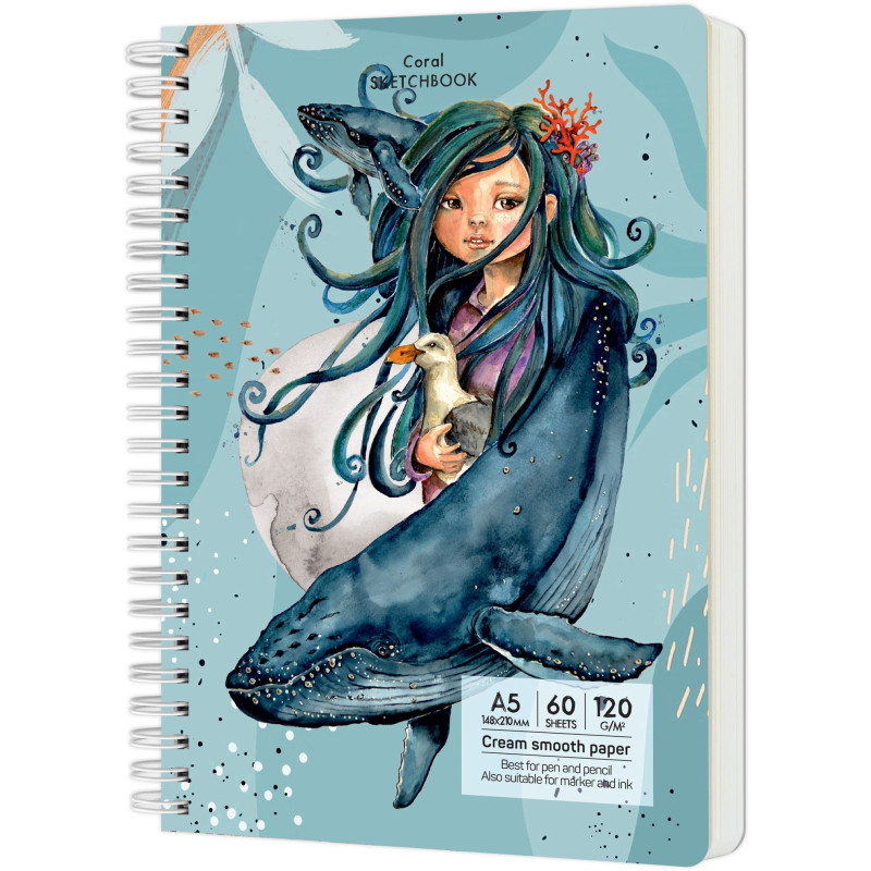 Sketchbook A5 120g/mp 60 file Coral Drasca