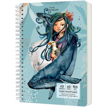 Sketchbook A5 120g/mp 60 file Coral Drasca