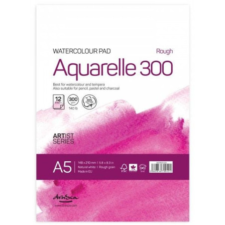 Bloc acuarelă A5 Drasca Aquarelle Rough 300g/mp 12 file