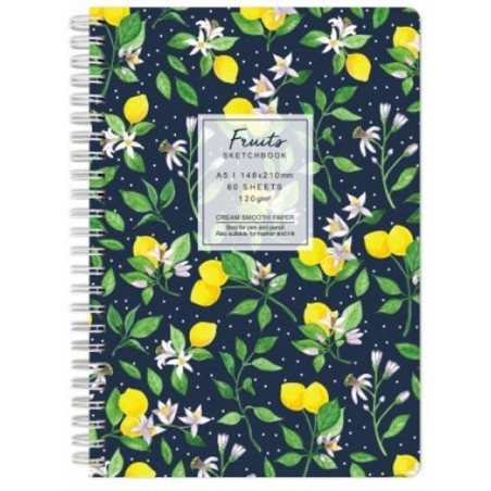 Sketchbook A6 120g/mp 60 file Flowers lămâi Drasca