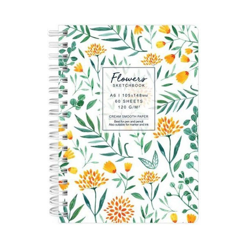 Sketchbook A6 120g/mp 60 file Flowers flori...