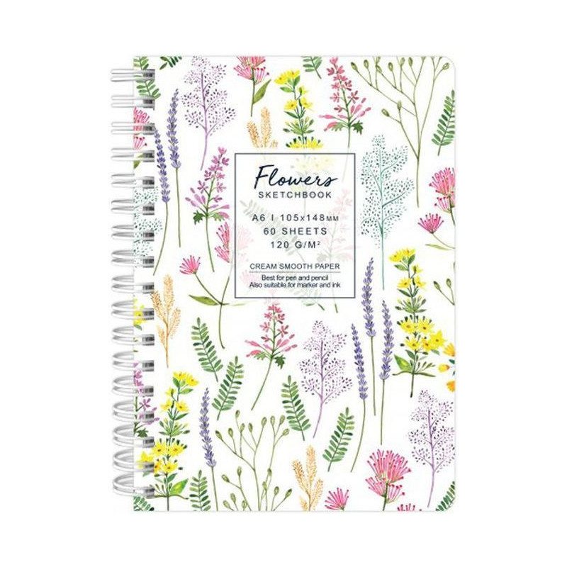 Sketchbook A6 120g/mp 60 file Flowers flori de...