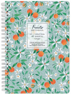 Sketchbook A5 120g/mp 60 file Flowers mandarine Drasca