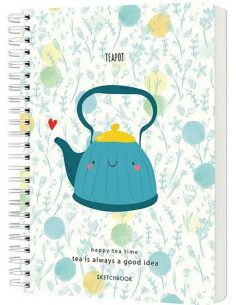 Sketchbook A6 120g/mp 60 file Teapot Drasca