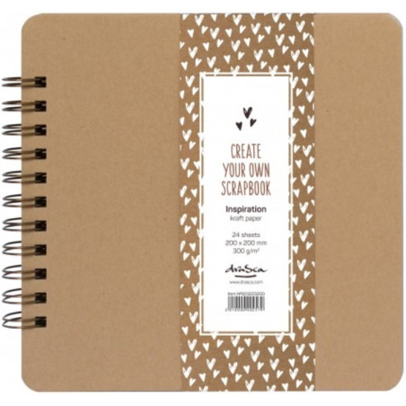 Sketchbook 20x20 cm Inspiration Kraft 300g/mp 24 file Drasca