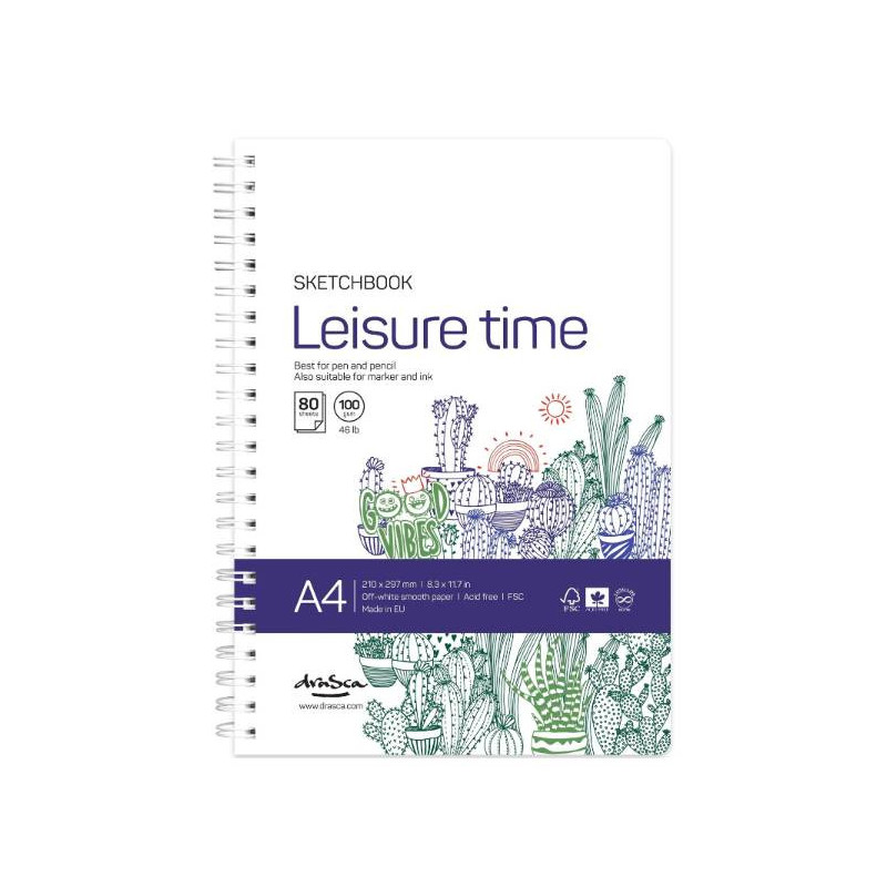 Carnet pentru schițe A4 100g/mp 80 file Leisure...