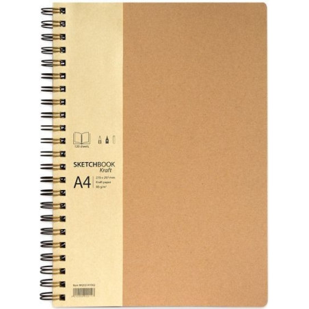 Sketchbook A4 Inspiration Kraft 300g/mp 24 file Drasca