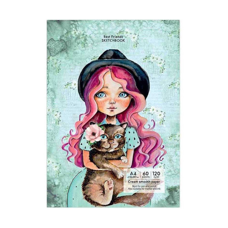 Sketchbook A4 120g/mp 60 file Best Friends Drasca