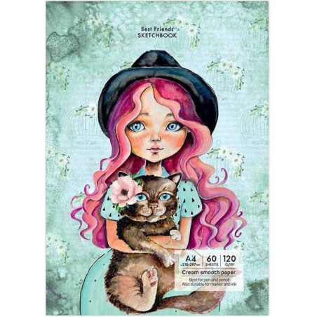 Sketchbook A4 120g/mp 60 file Best Friends Drasca