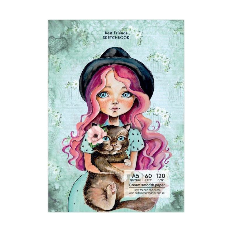 Sketchbook A5 120g/mp 60 file Best Friends Drasca