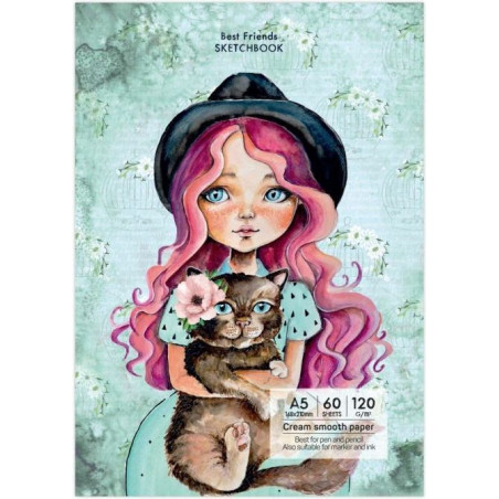 Sketchbook A5 120g/mp 60 file Best Friends Drasca