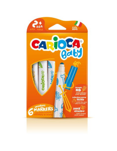 Carioci copii 2+ ani superlavabile 6 culori Carioca Baby