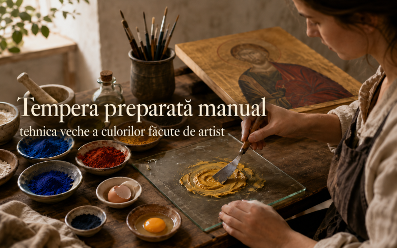 Tempera preparată manual – tehnica veche a culorilor făcute de artist